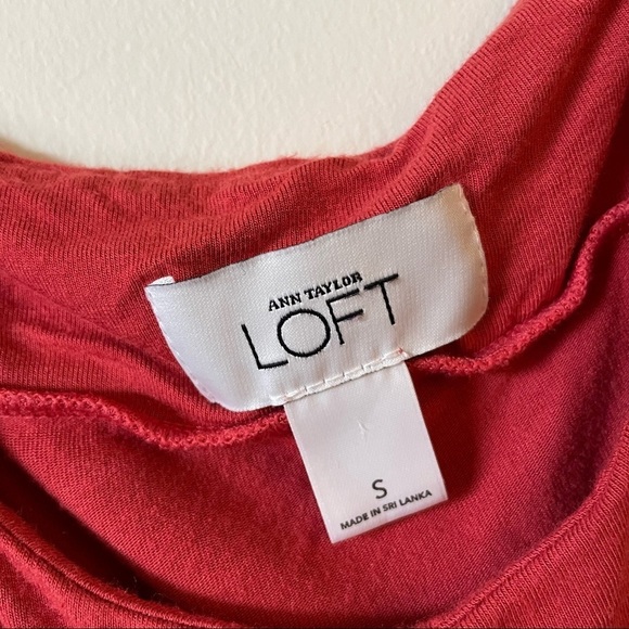 LOFT women’s cami top burnt orange red tangerine spaghetti straps ruched blouse - Picture 3 of 3
